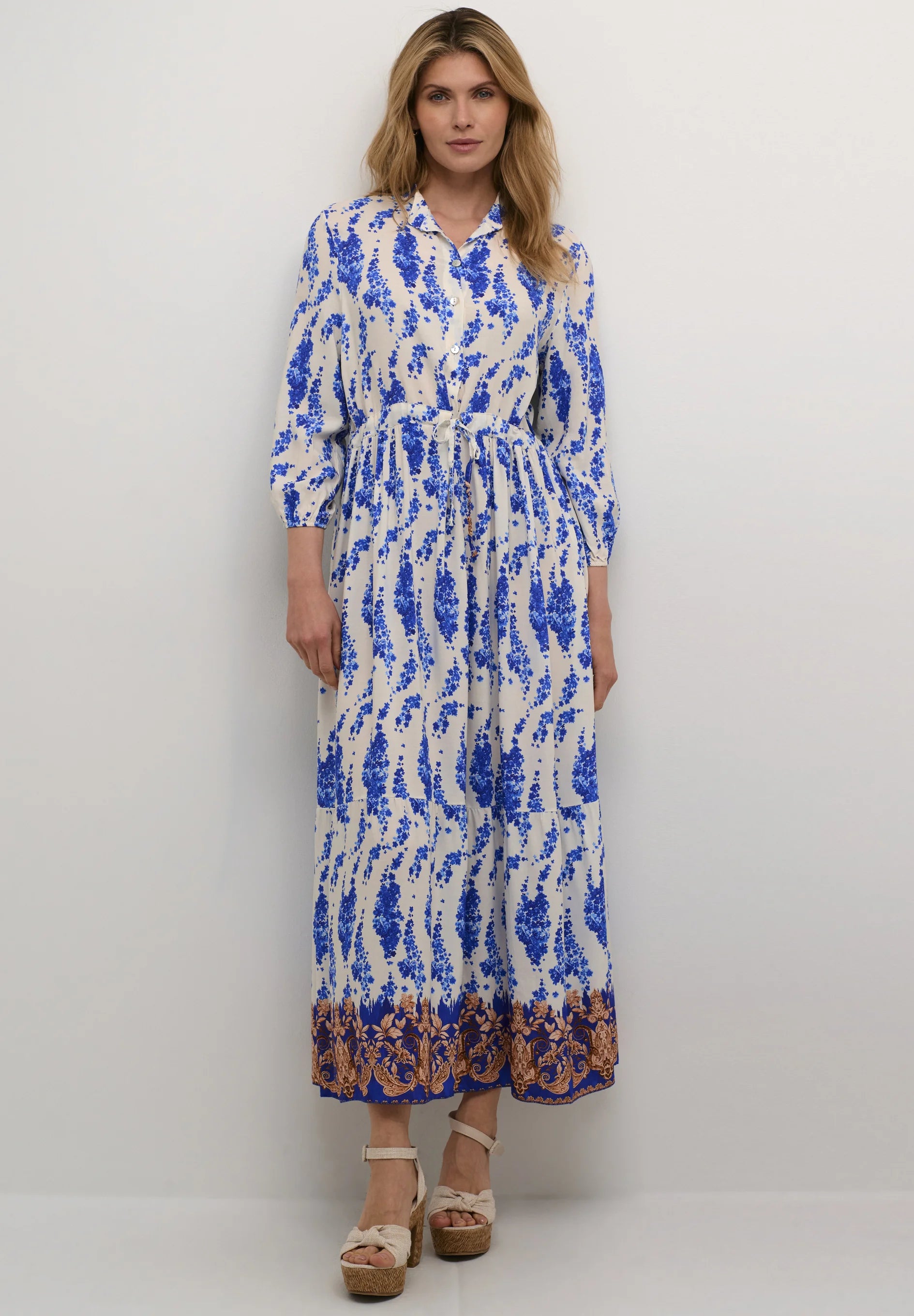Alora Maxi Dress, Electric Blue Flower