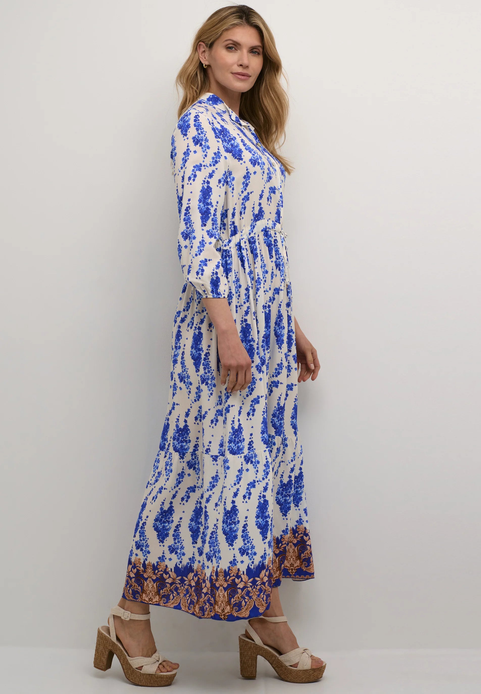 Alora Maxi Dress, Electric Blue Flower