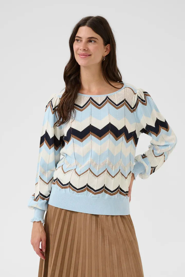 Netes Pullover, Cashmere Blue Zigzag