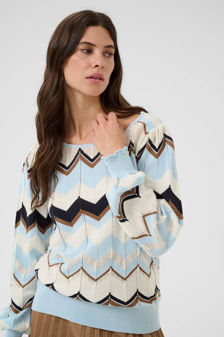 Netes Pullover, Cashmere Blue Zigzag