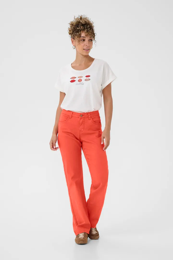Sophia Straight Twill Jeans, Paprika