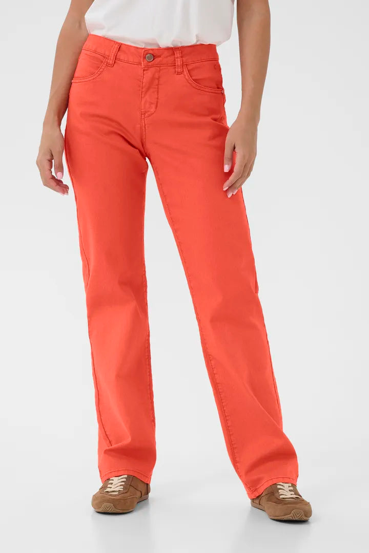 Sophia Straight Twill Jeans, Paprika