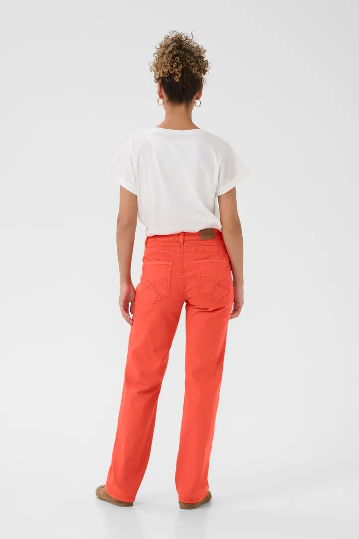 Sophia Straight Twill Jeans, Paprika