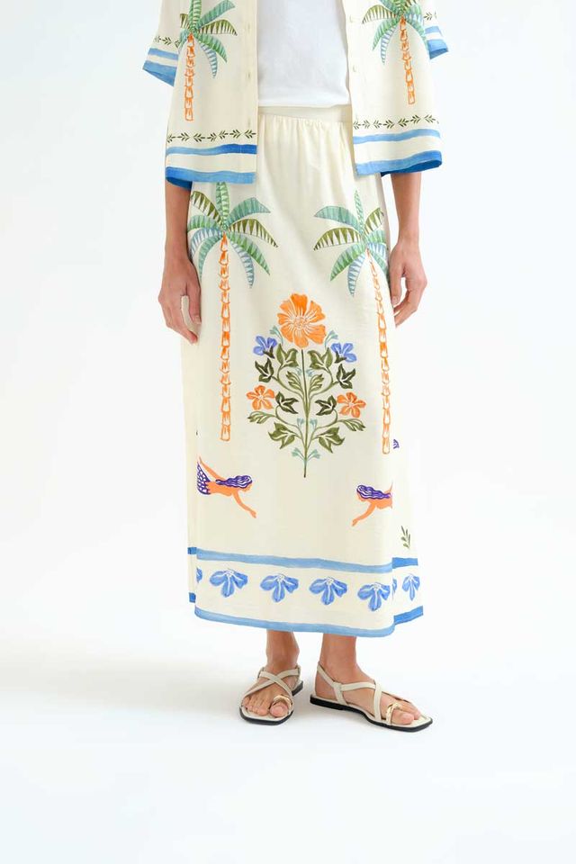 Andrea Long Skirt, Palm & Mermaid