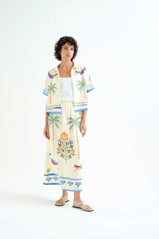 Andrea Long Skirt, Palm & Mermaid