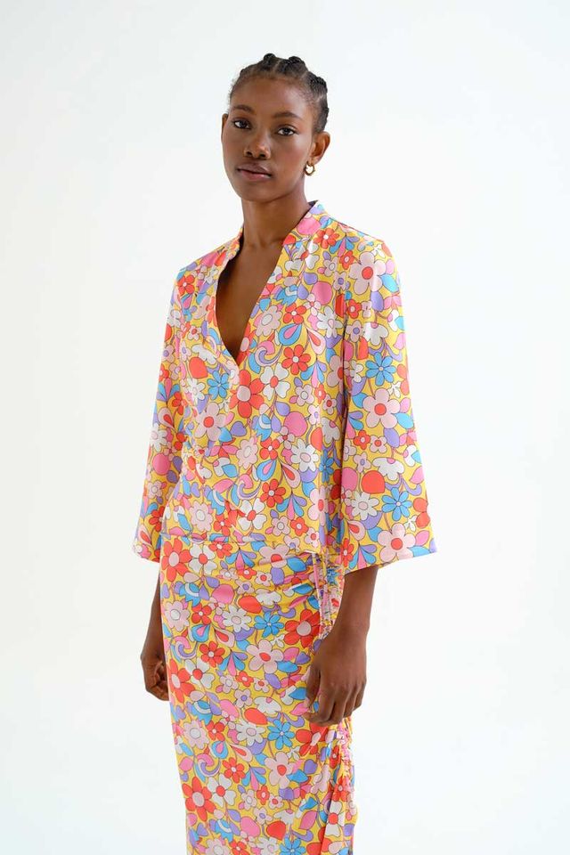 Catalina Blouse, Retro Bloom