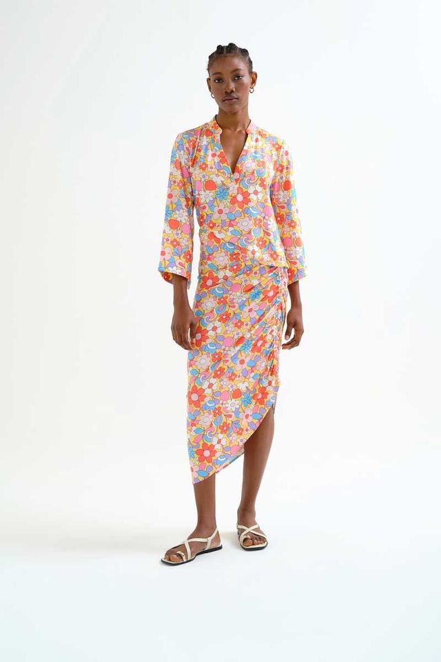 Catalina Blouse, Retro Bloom