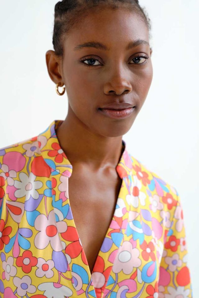 Catalina Blouse, Retro Bloom