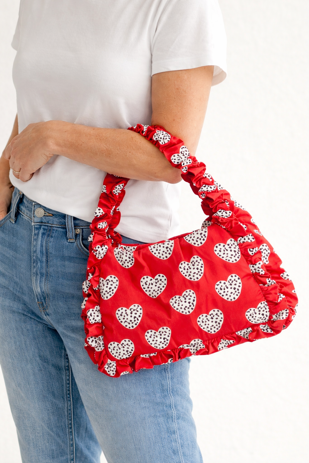 Estela Ruffle Bag, Harmony Red