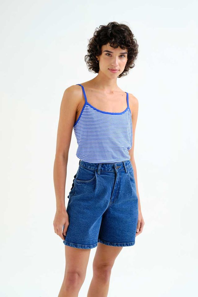 Fabiola Top, Blue Stripes