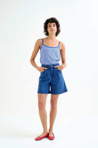 Fabiola Top, Blue Stripes