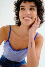 Fabiola Top, Blue Stripes