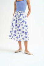 Mireya Midi Skirt, Blue Lobster