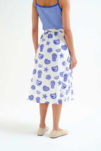 Mireya Midi Skirt, Blue Lobster