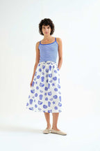 Mireya Midi Skirt, Blue Lobster