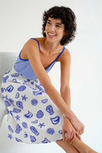 Mireya Midi Skirt, Blue Lobster