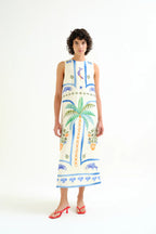 Ramona Long Dress, Palm & Mermaid
