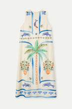 Ramona Long Dress, Palm & Mermaid