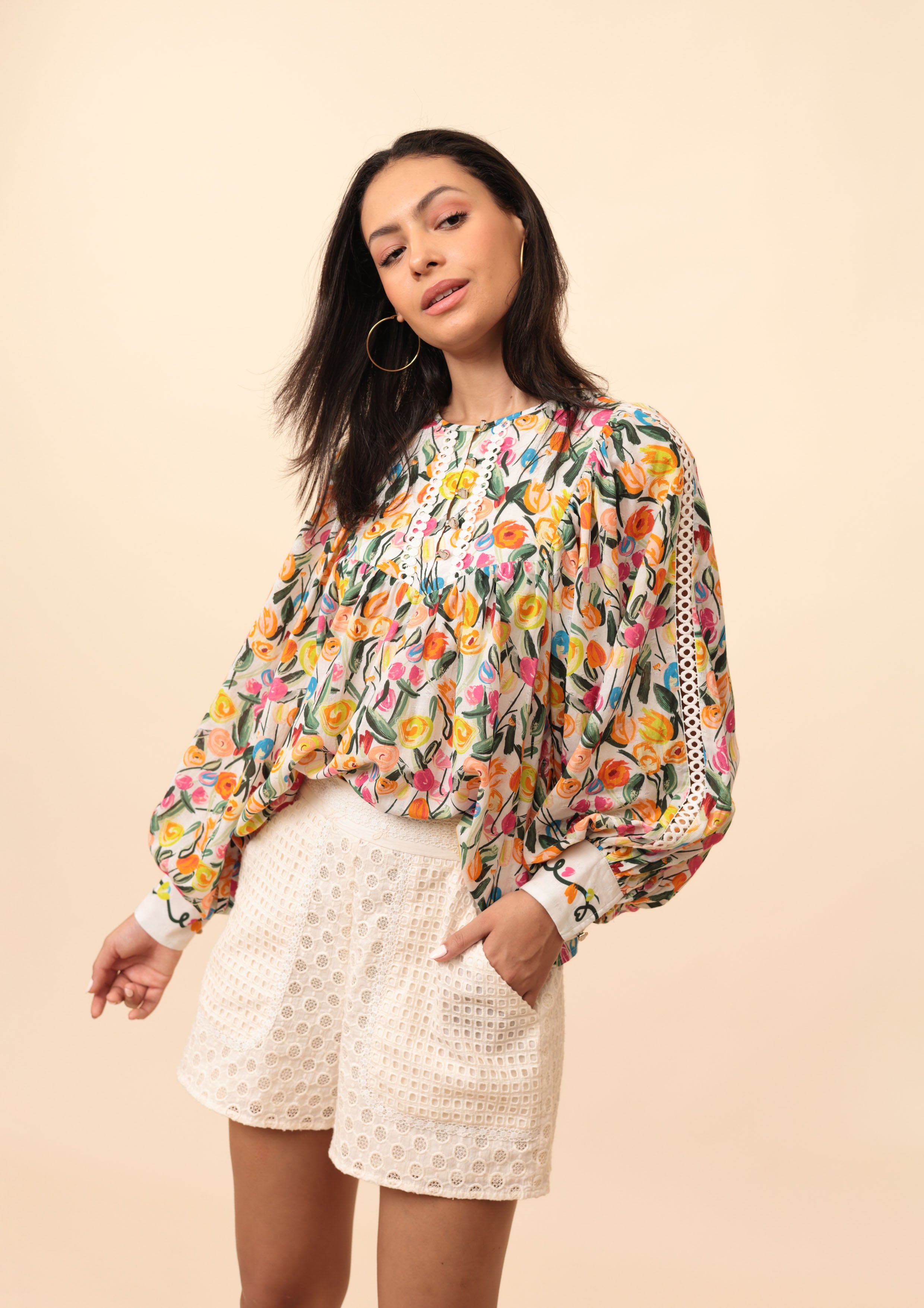 Bertha Blouse, Floral