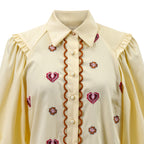 Edie Embroidered Blouse, Butter