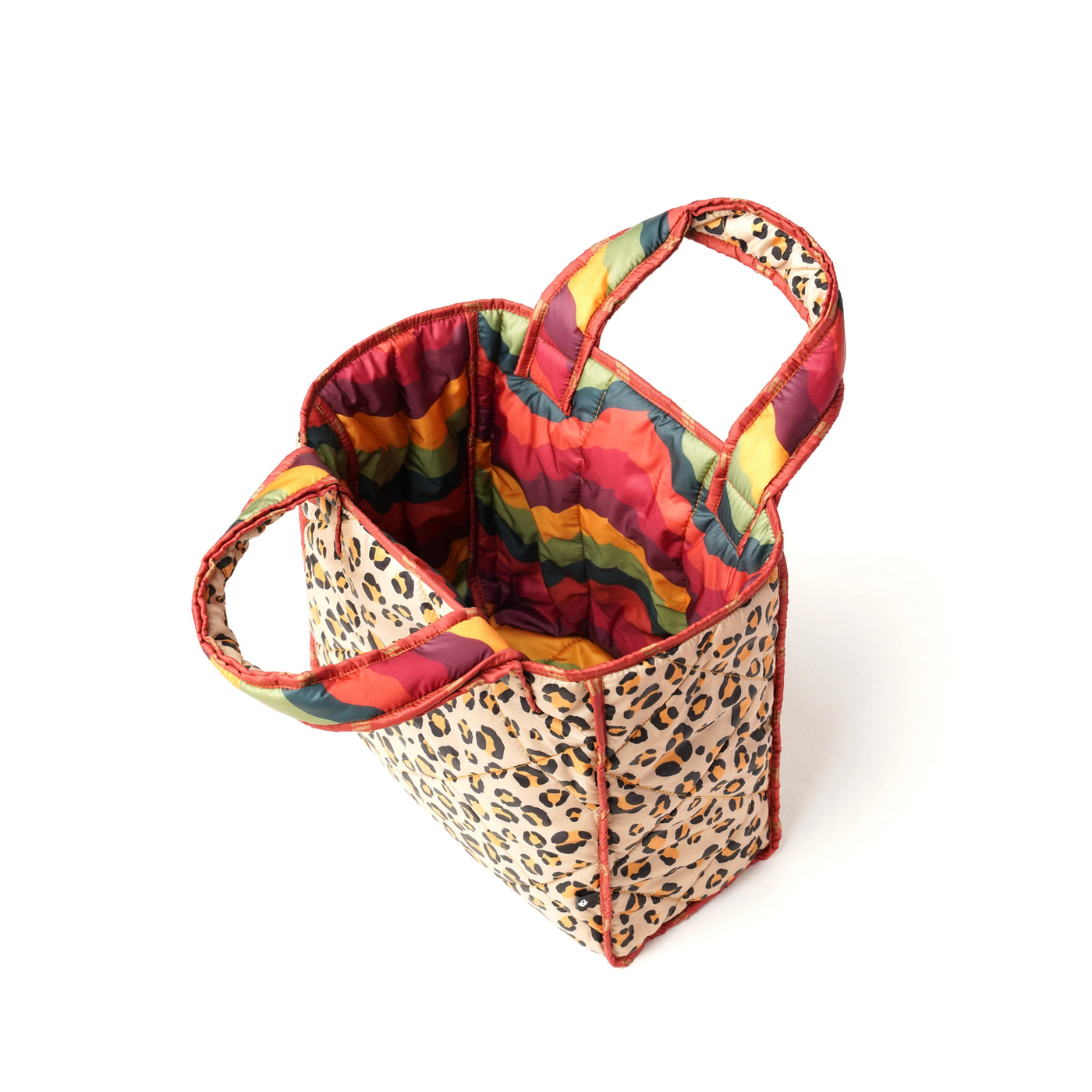 Elaine Reversible Tote Bag, Leopard/Colour Wave