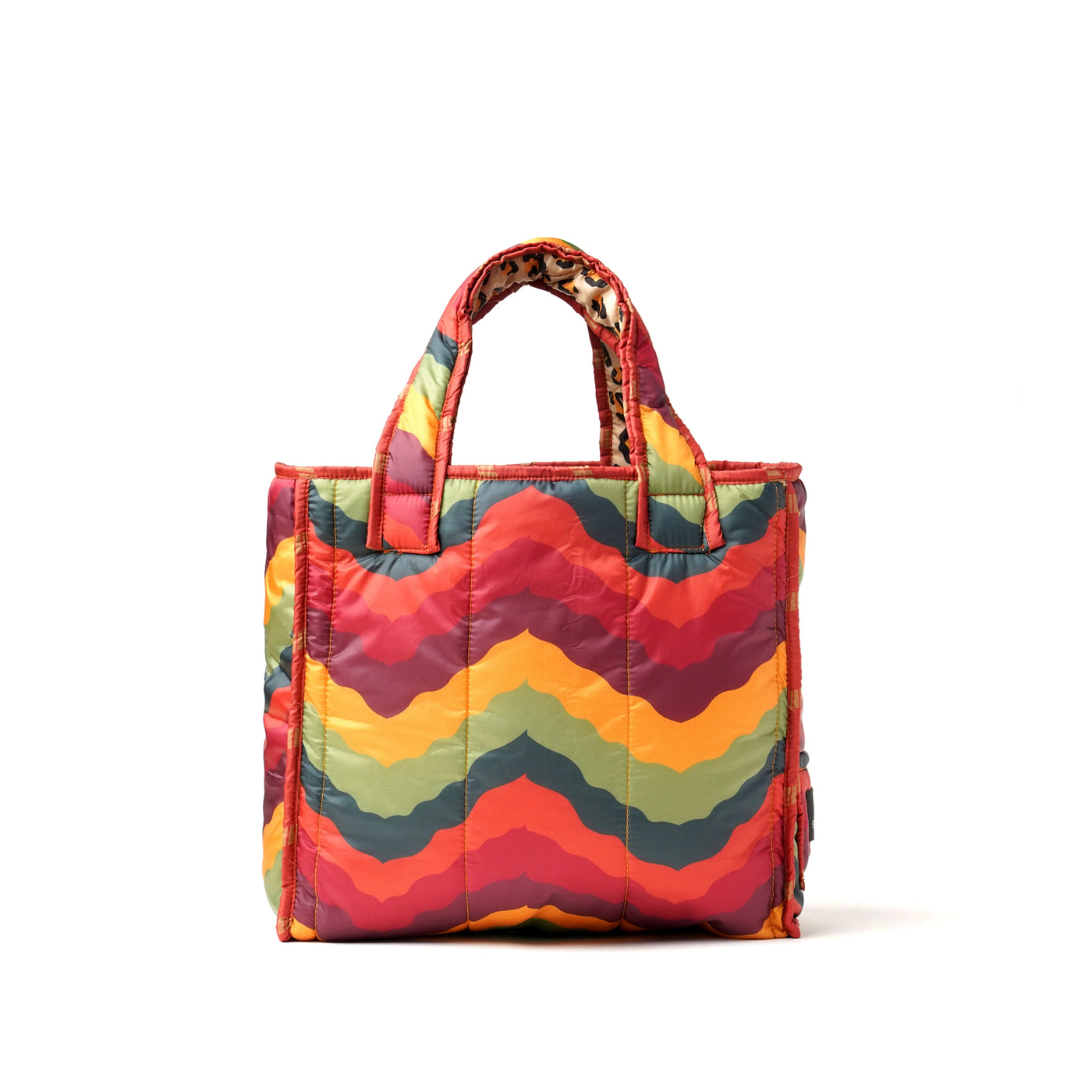 Elaine Reversible Tote Bag, Leopard/Colour Wave