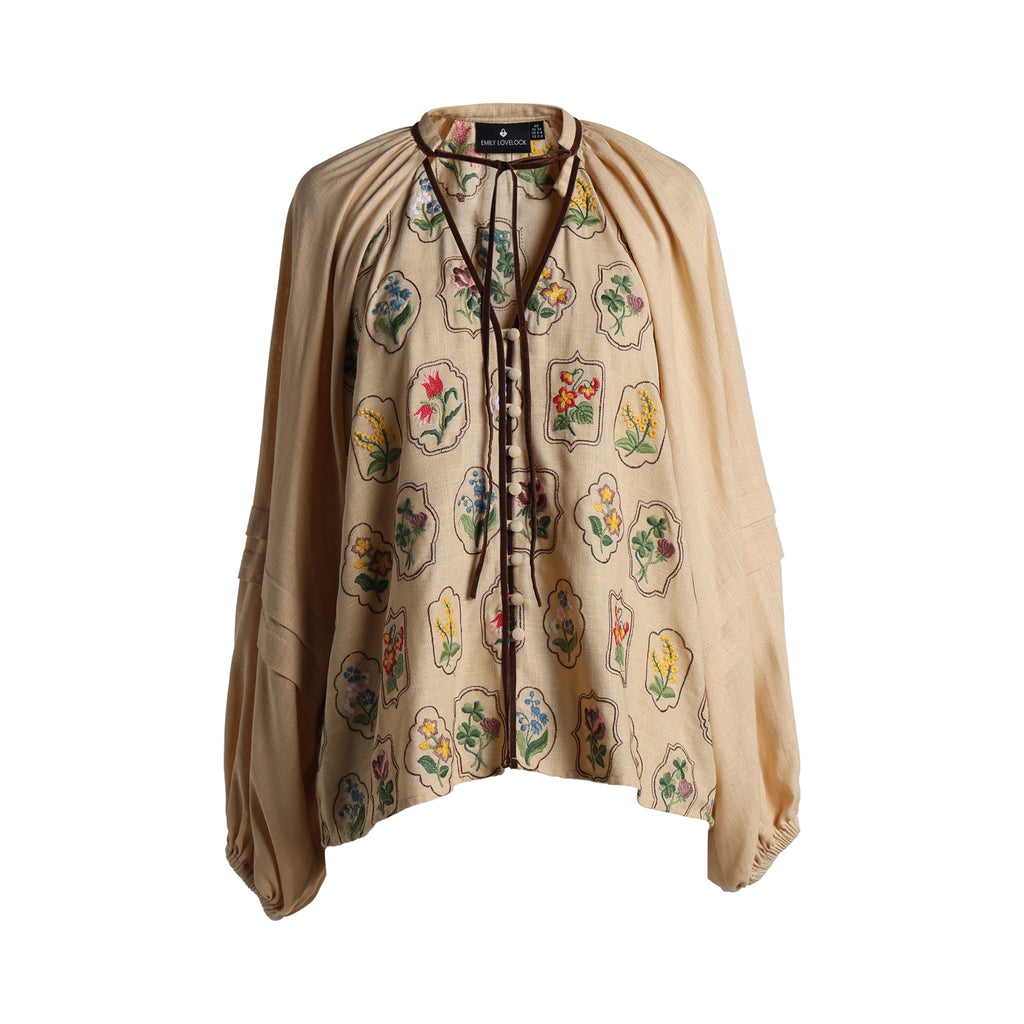 Fiora Floral Blouse, Oatmeal