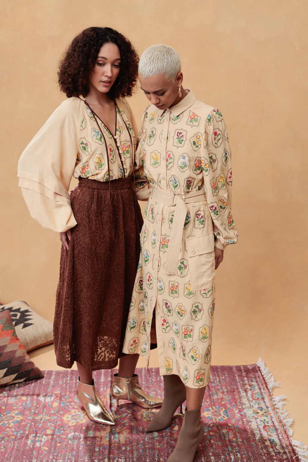 Fiora Floral Blouse, Oatmeal