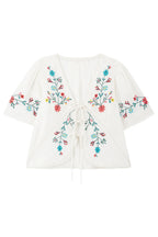 Elka Embroidered Top, White