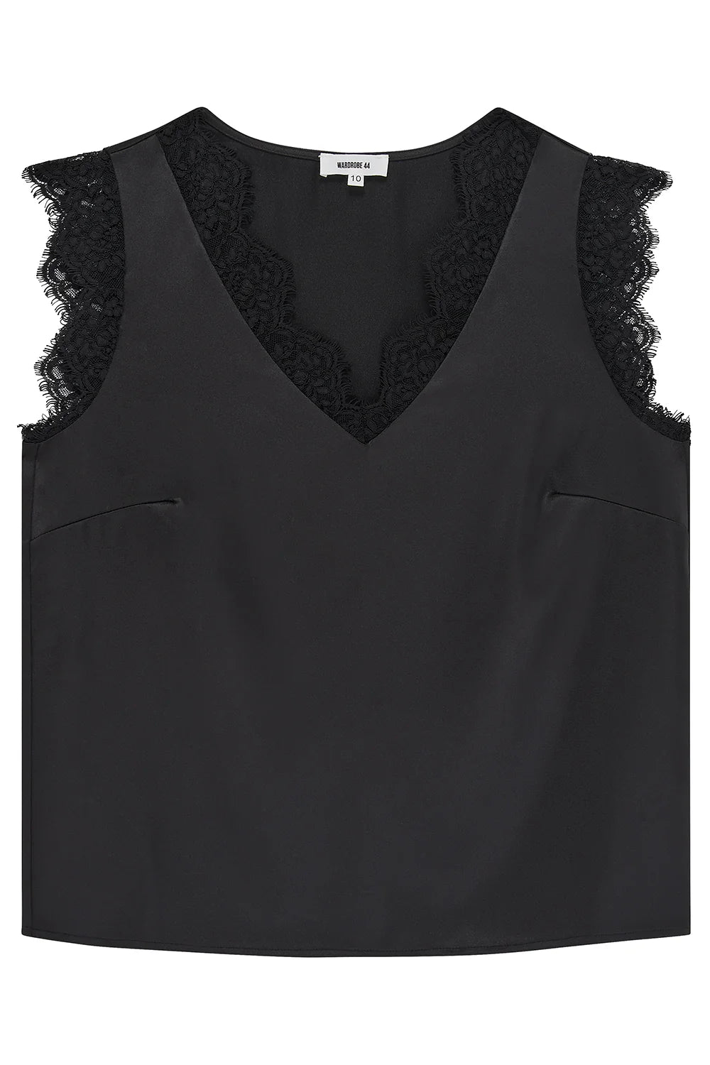 Kate Lace Trim Top, Black