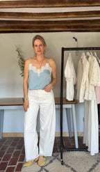 Pia Contrast Camisole, Light Blue