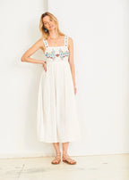 Rosa Embroidered Dress, White Floral
