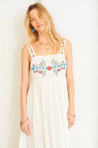 Rosa Embroidered Dress, White Floral