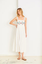 Rosa Embroidered Dress, White Floral