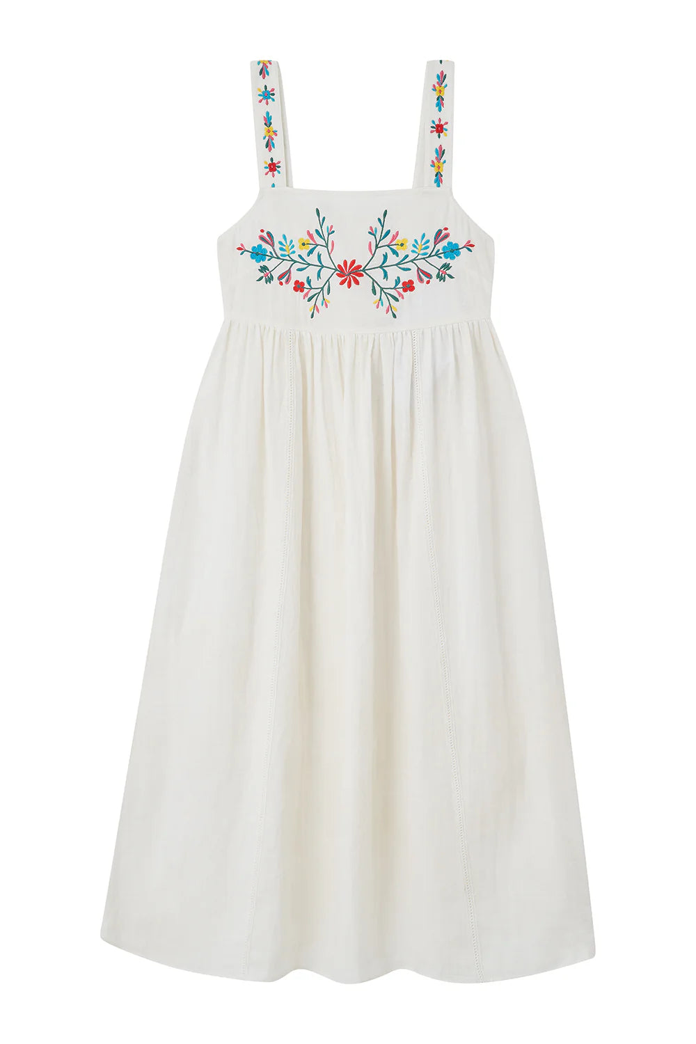 Rosa Embroidered Dress, White Floral