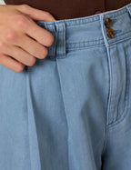 Albie High-Waisted Shorts, Light Blue Denim