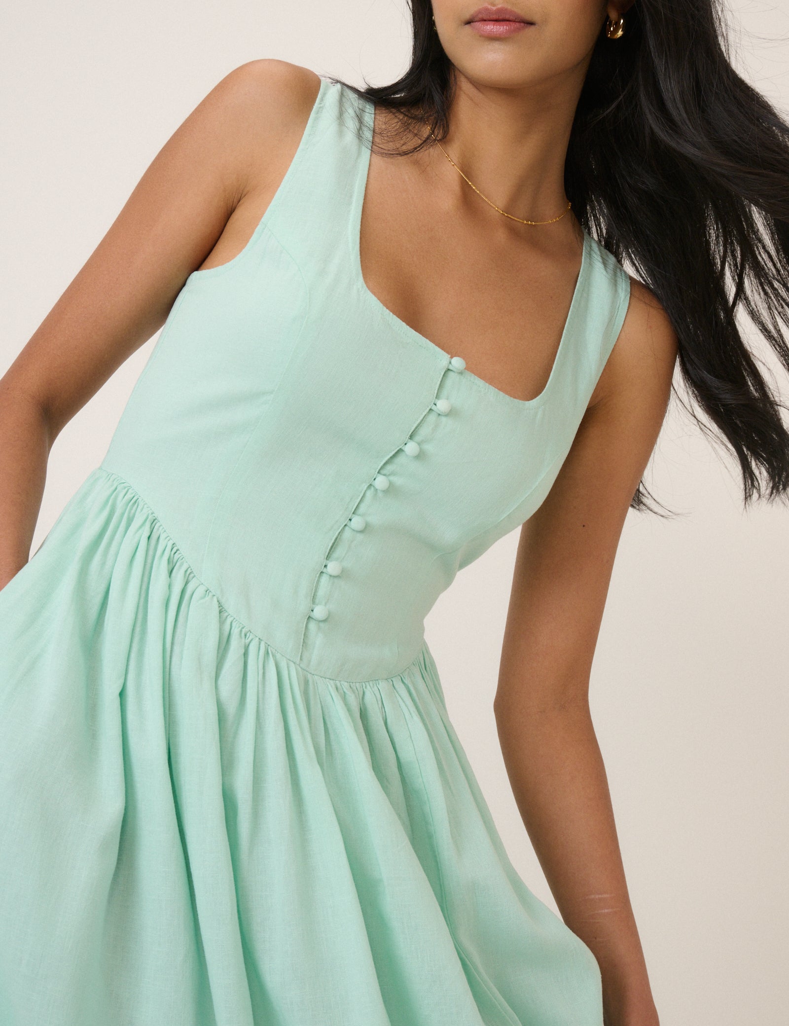 Cora Dress, Mint Green