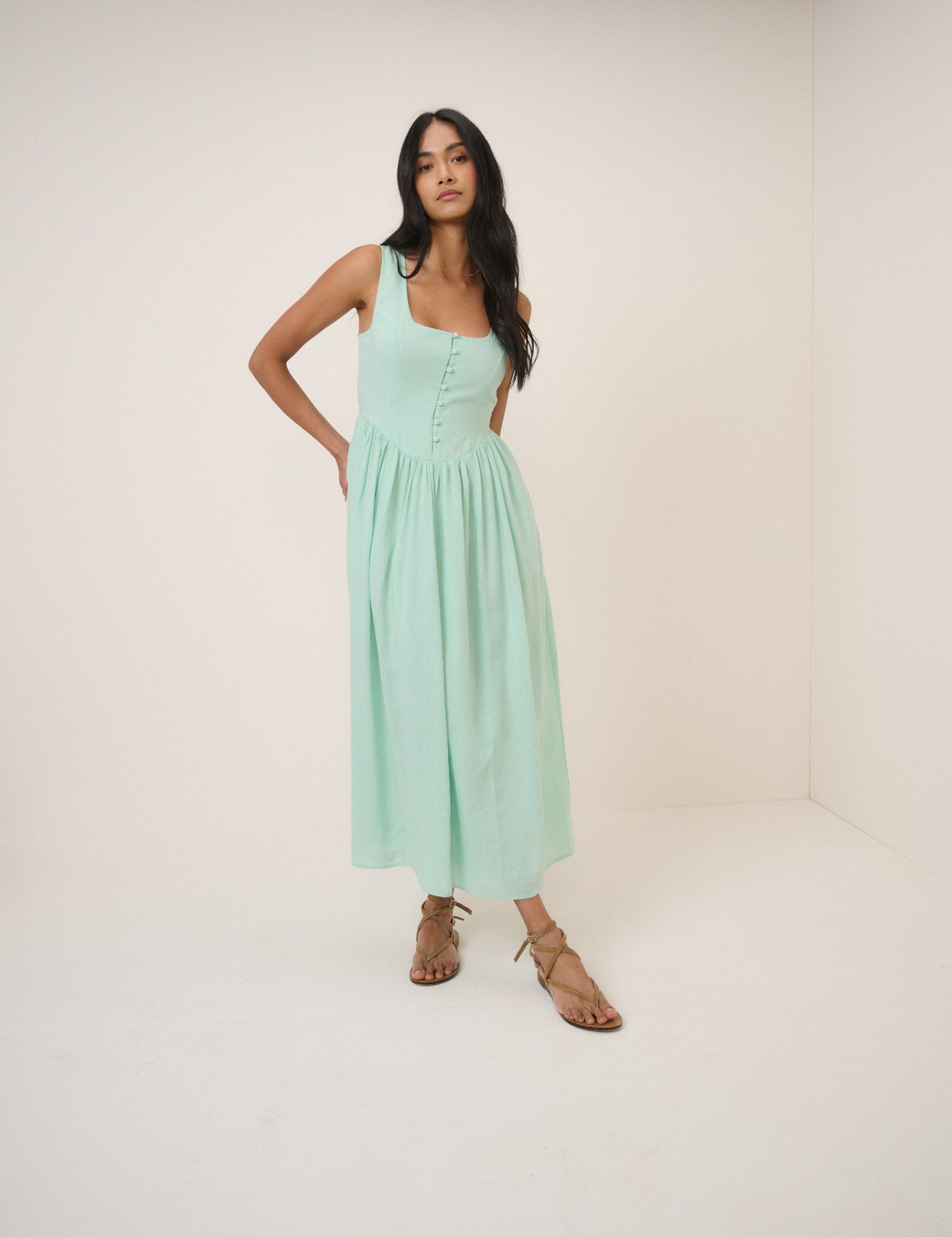 Cora Dress, Mint Green