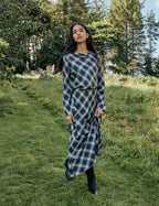 Otto Maxi Skirt, Navy Check