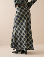 Otto Maxi Skirt, Navy Check