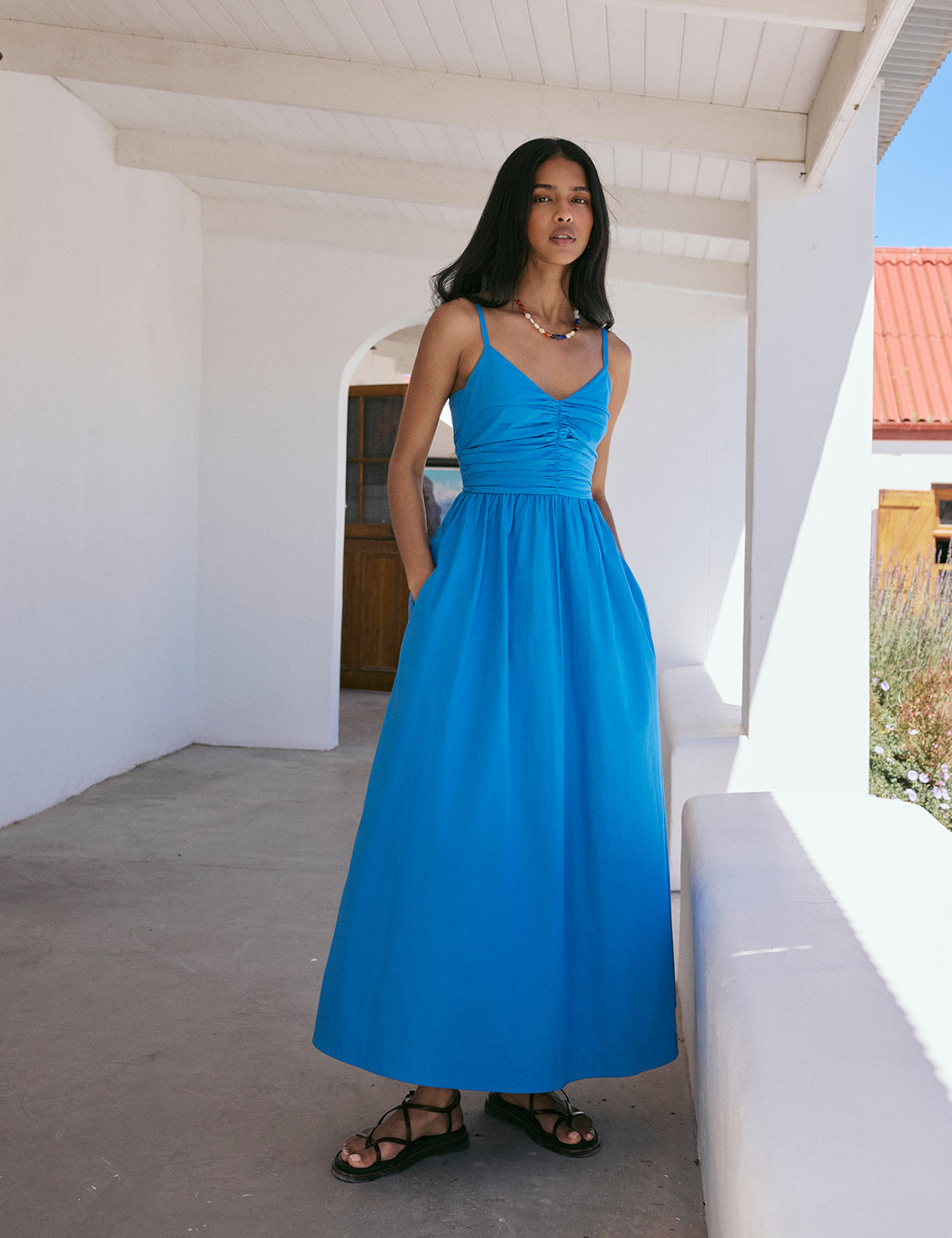 Paige Midi Dress, Blue