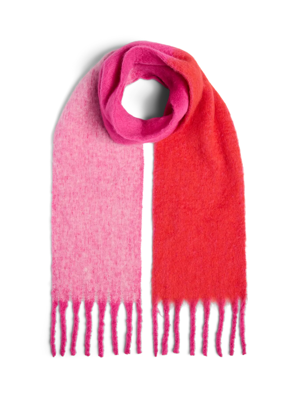 Bea Long Narrow Scarf, Pink & Coral