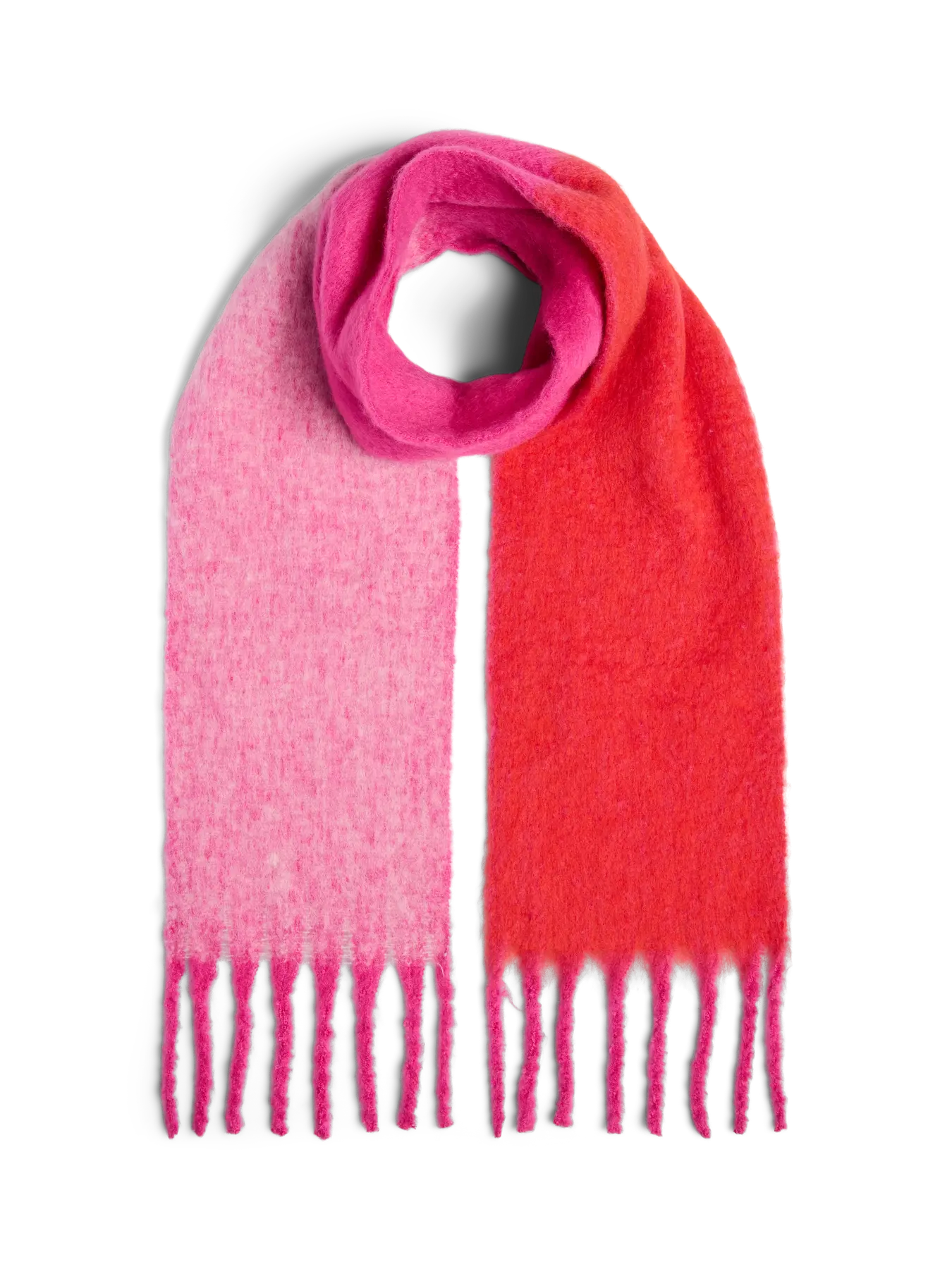 Bea Long Narrow Scarf, Pink & Coral
