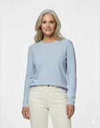 Bree O-Neck Jumper, Cashmere Blue Melange