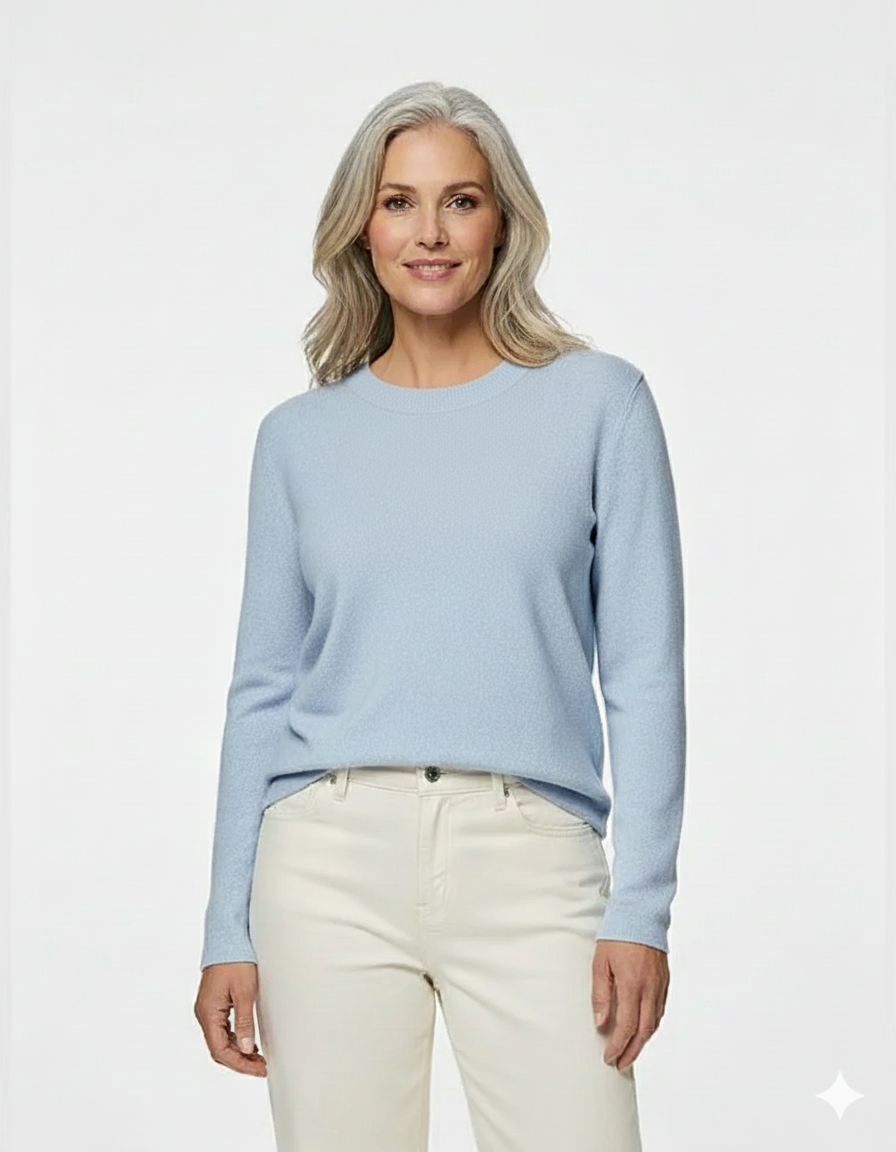 Bree O-Neck Jumper, Cashmere Blue Melange