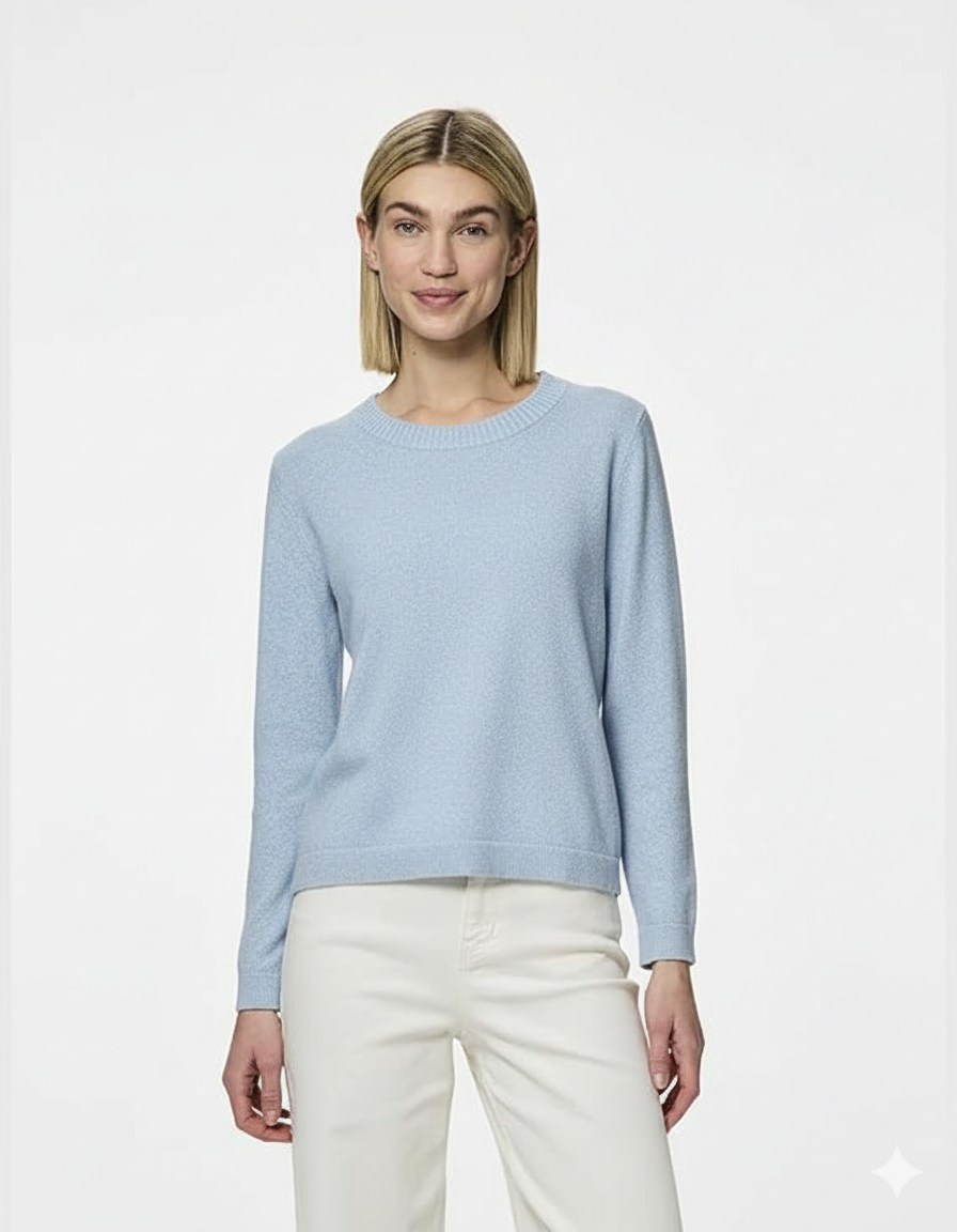 Bree O-Neck Jumper, Cashmere Blue Melange
