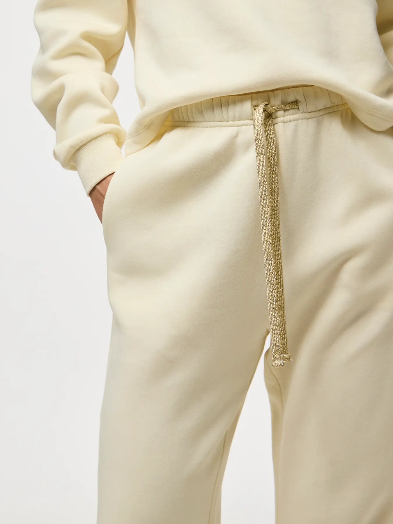 Chilli Sweatpant, White Pepper with Gold