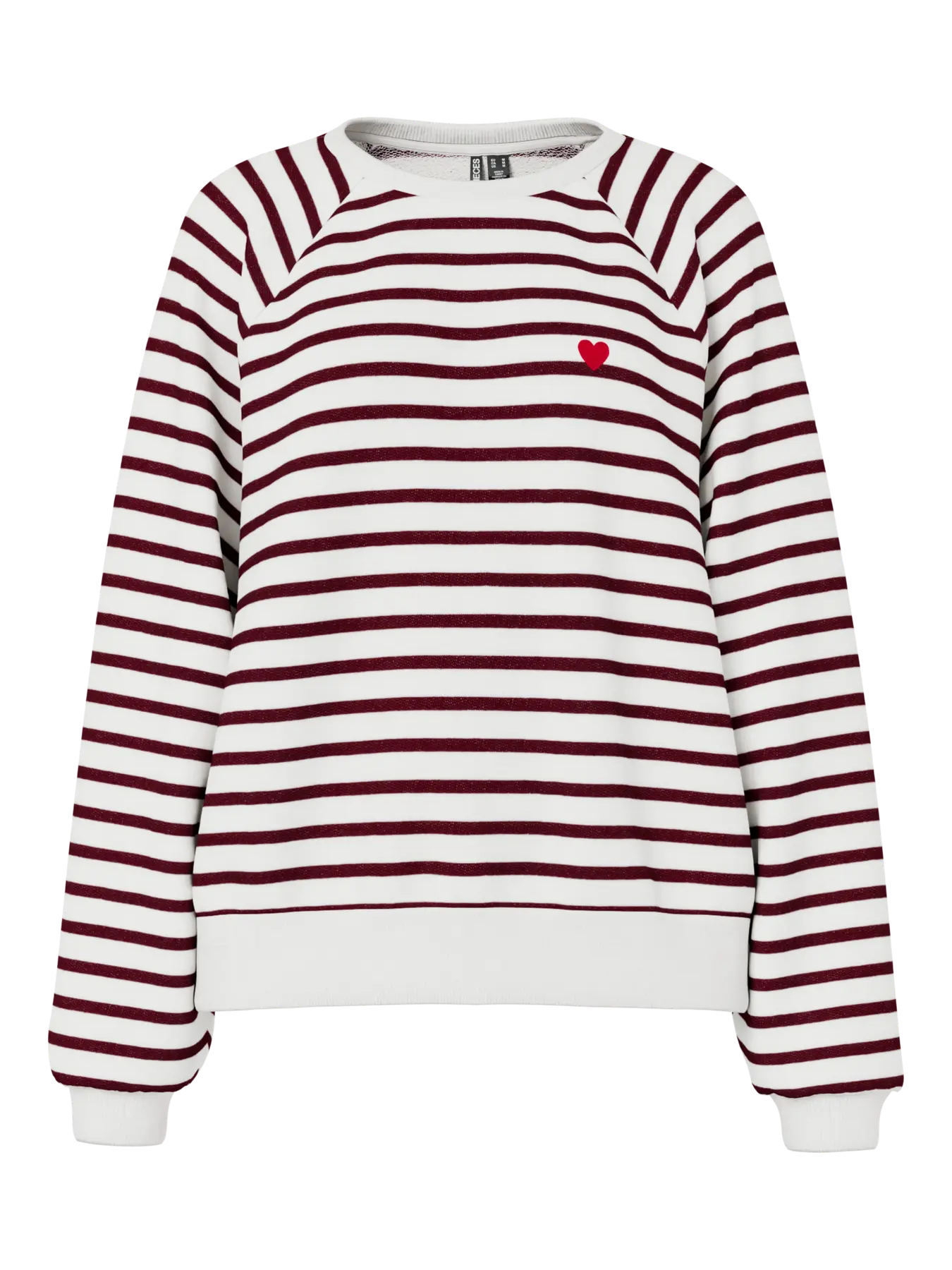 Greta Long-Sleeved Embellished Sweatshirt, Cloud Dancer and Tawny Port Stripes