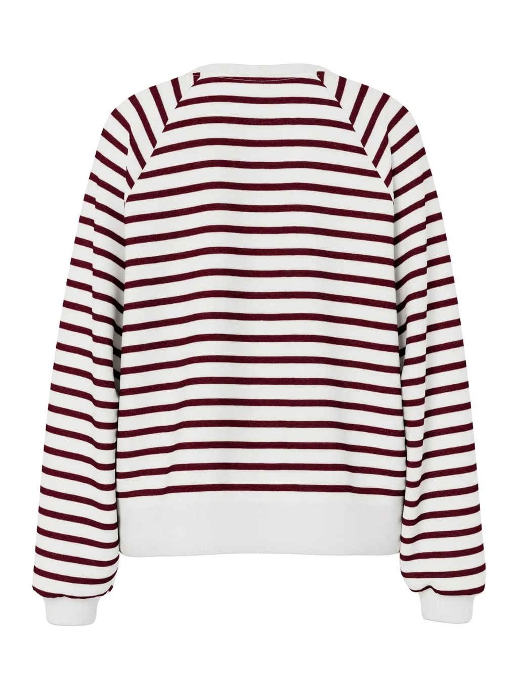 Greta Long-Sleeved Embellished Sweatshirt, Cloud Dancer and Tawny Port Stripes