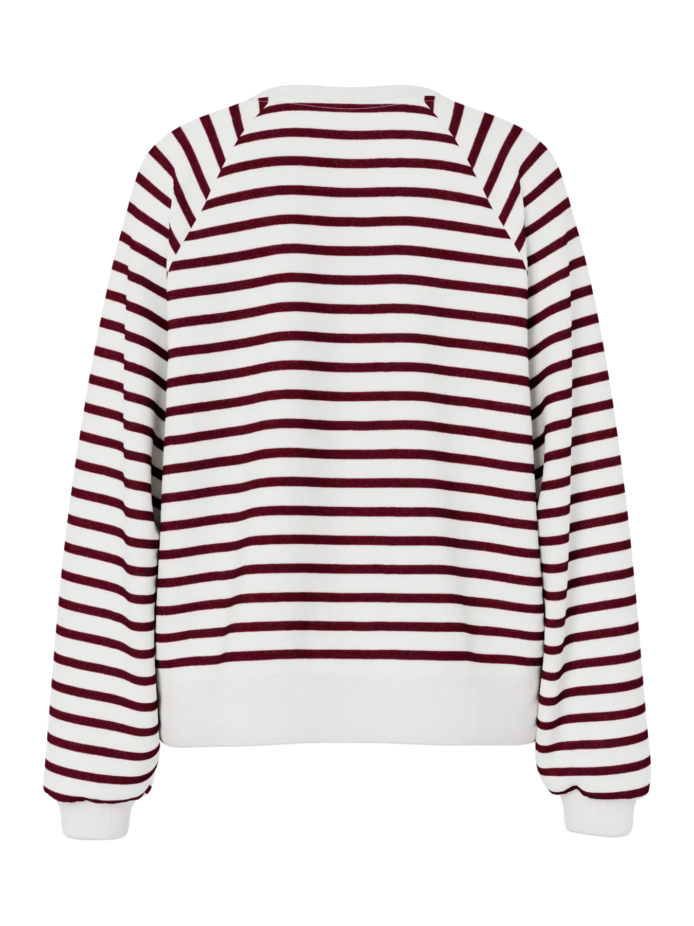 Greta Long-Sleeved Embellished Sweatshirt, Cloud Dancer and Tawny Port Stripes